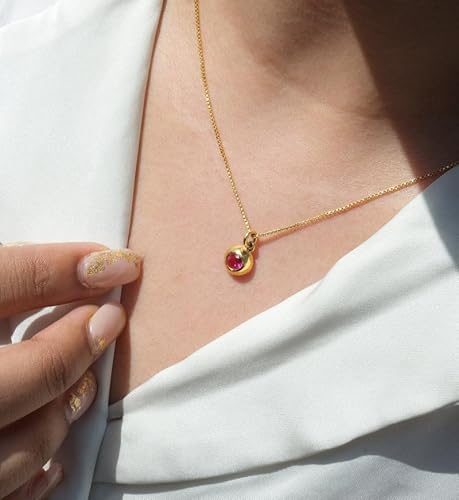 SIM-Tourmaline (Pink) Birthstone Pendant with gold plated chain included