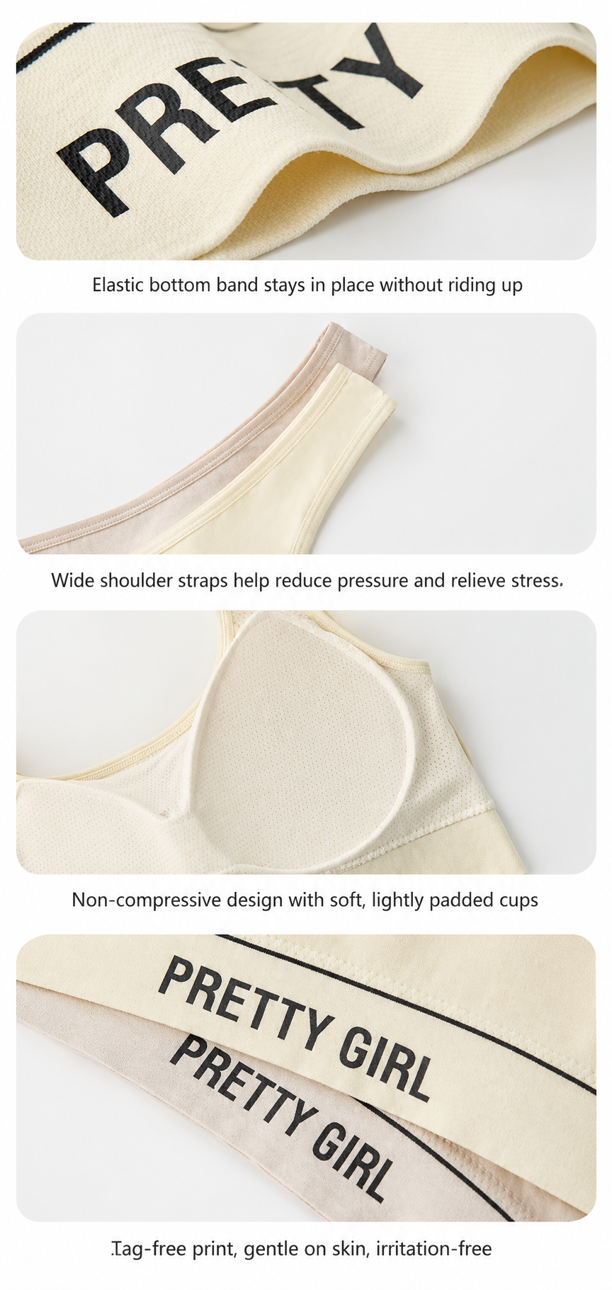 Seamless Craftmanship Soft and Comfortable Bra(random color)