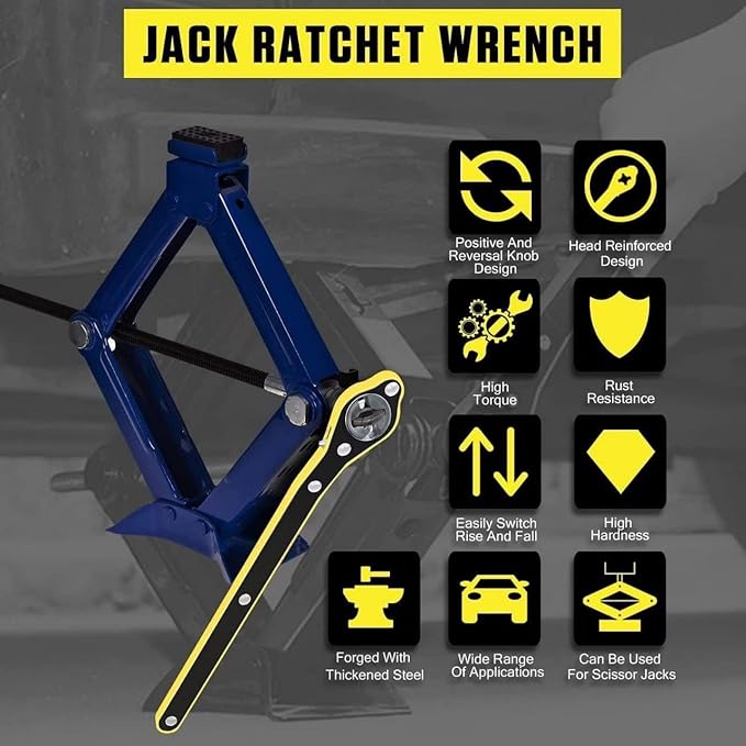 Scissor Jack Wrench Head Reinforced Design