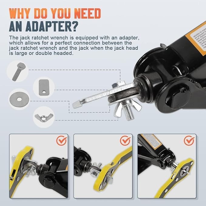 Scissor Jack Wrench Head Reinforced Design