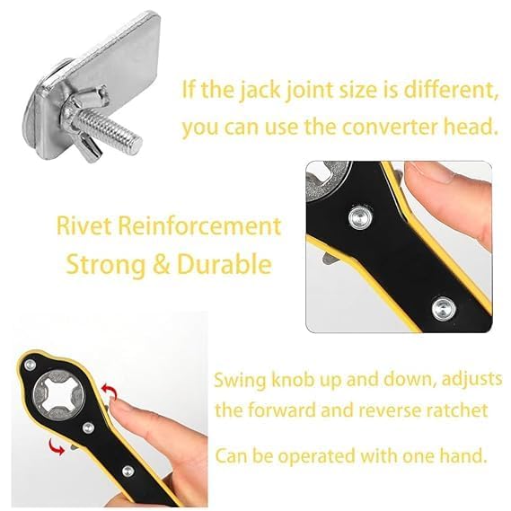 Scissor Jack Wrench Head Reinforced Design