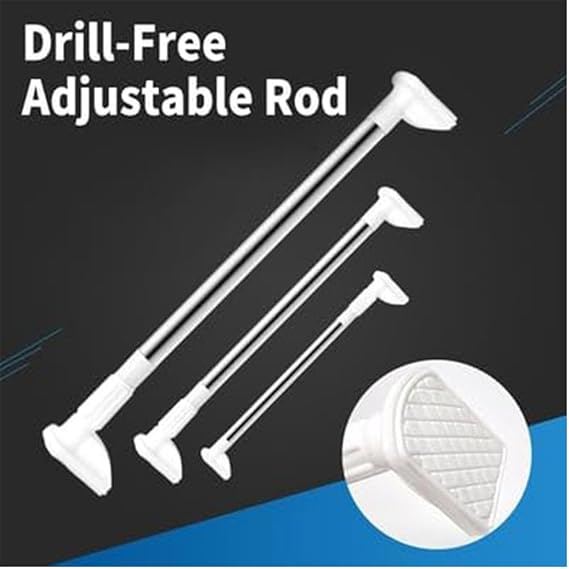 Multifunctional Adjustable Rod, Heavy Duty Tension Rods for Clothes, Closet Poles for Hanging Clothes