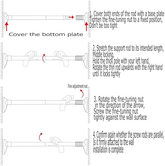 Multifunctional Adjustable Rod, Heavy Duty Tension Rods for Clothes, Closet Poles for Hanging Clothes