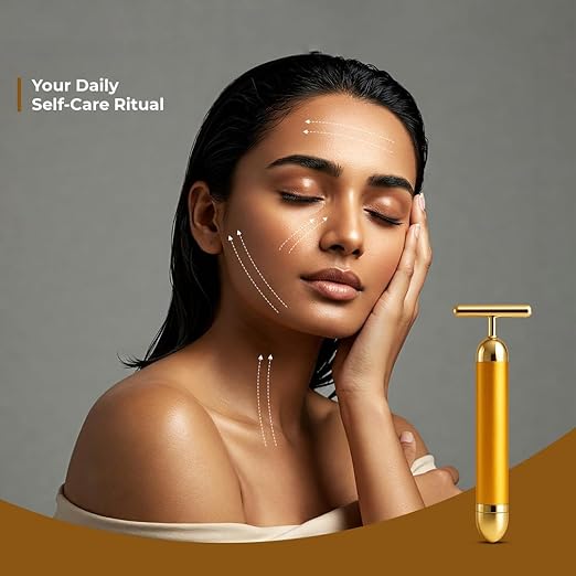 Vibrating Facial Roller for Skin Tightening and Lifting, Anti-Ageing Beauty Tool for Women and Men