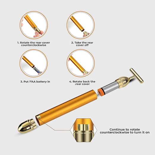 Vibrating Facial Roller for Skin Tightening and Lifting, Anti-Ageing Beauty Tool for Women and Men