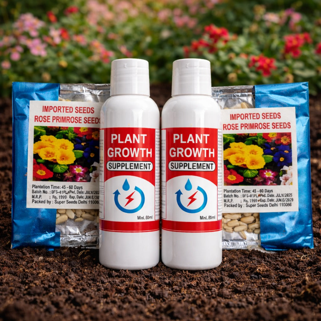 Rose flower seeds AND PLANT GROWTH SUPPLEMENTS (pack of 2)