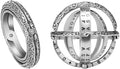 Astronomical Sphere Ball Ring Foldable Cosmic Finger Rings Silver  pack of 1
