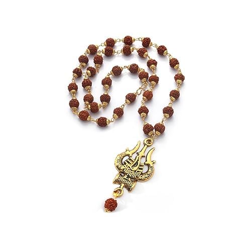 Gleaming Mens Gold Plated Rudraksha Chains
