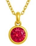 Ruby (Red) Birthstone Pendant with gold plated chain included