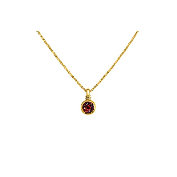 Ruby (Red) Birthstone Pendant with gold plated chain included