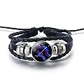 Black Twelve Zodiac Spirit Leather Bracelet