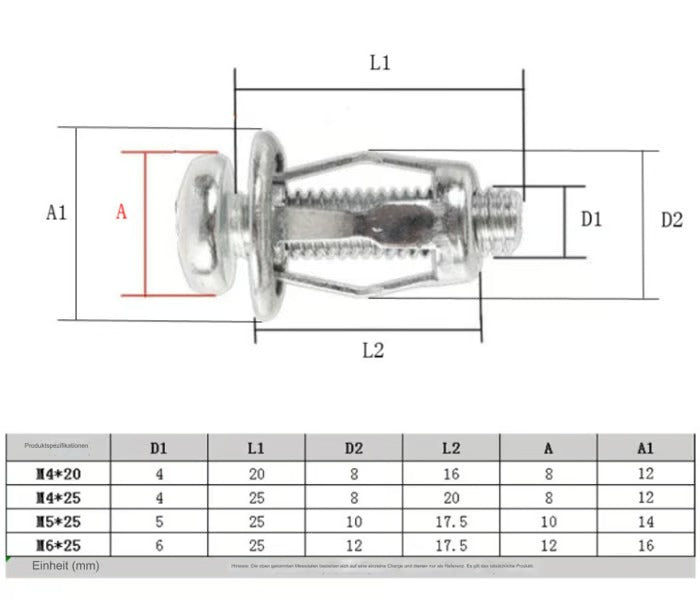 New Expansion Screw Petal Nut(100 Pcs)