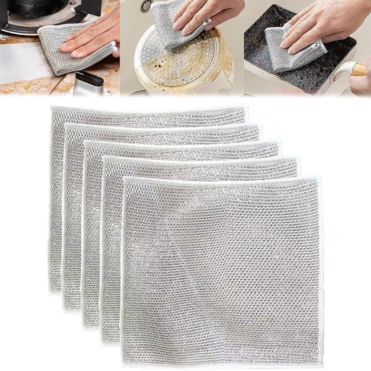 Multifunctional Non-Scratch Wire Dishcloth (Pack of 5)