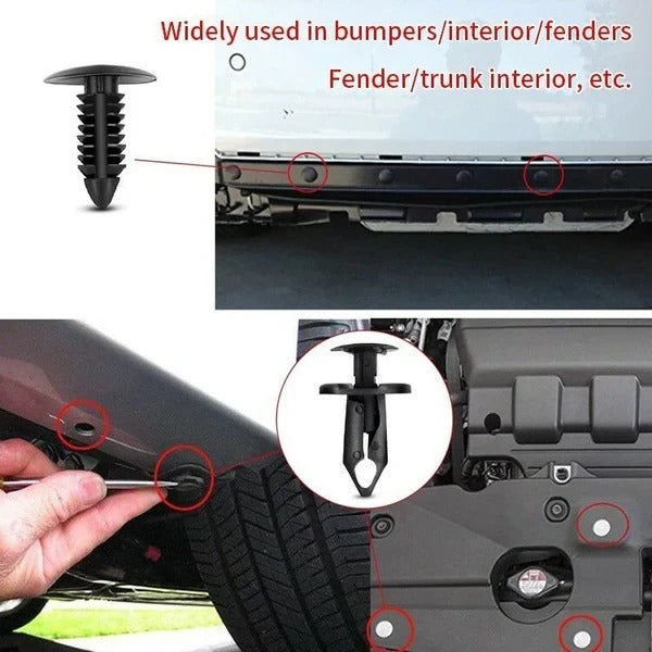 100-pack universal screw clamps – Suitable for car fenders, door panels, C05 C20 C32 B01 D02 A16 car parts.