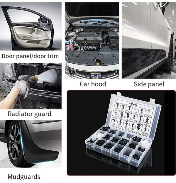 100-pack universal screw clamps – Suitable for car fenders, door panels, C05 C20 C32 B01 D02 A16 car parts.