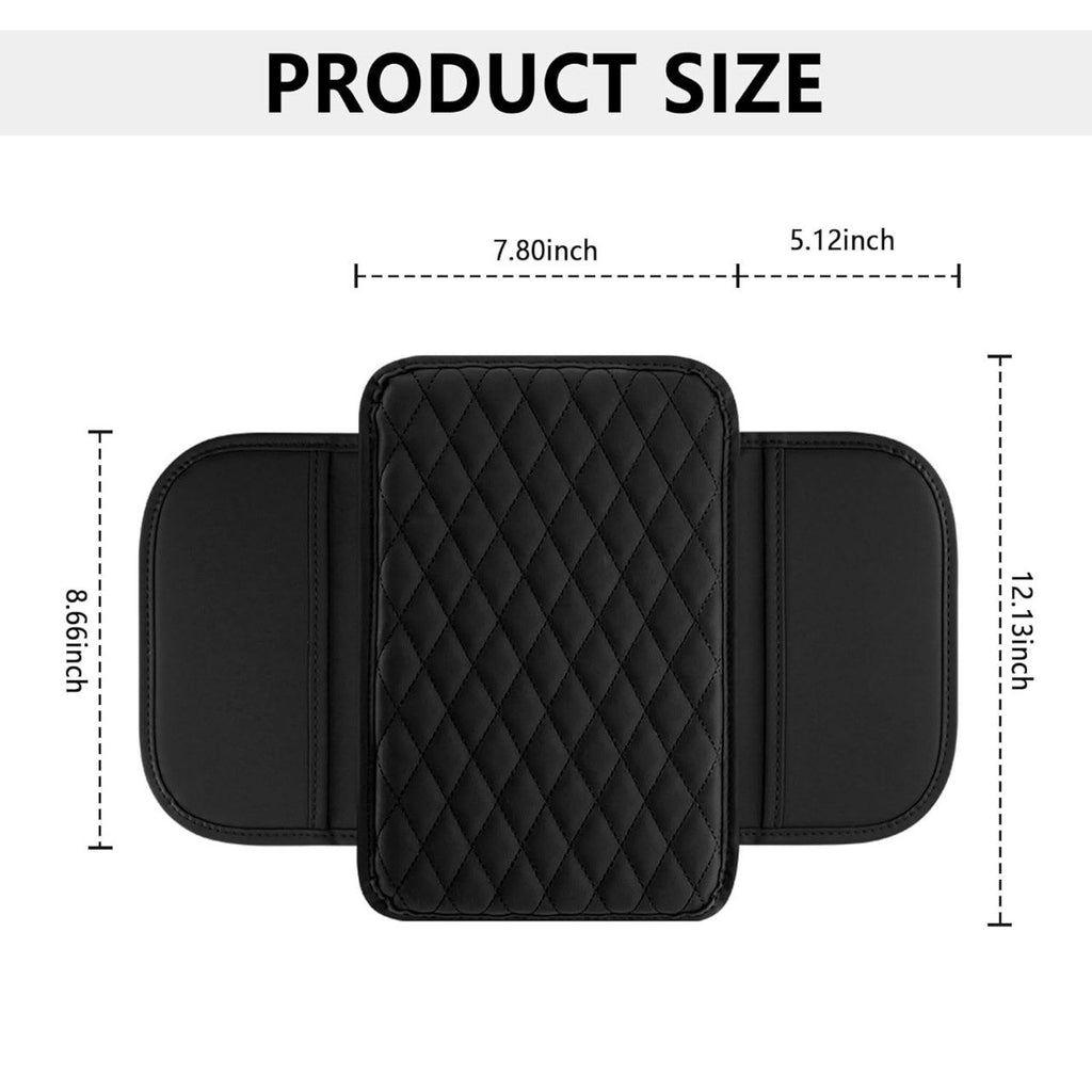 Vehicle Arm Rest Cushion Mat with Storage Pocket For Maru]ti Suzki Swift Color 7D Black