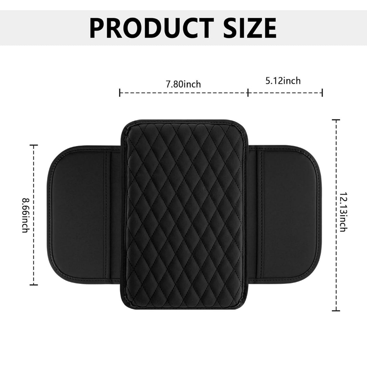 Vehicle Arm Rest Cushion Mat with Storage Pocket For Maru]ti Suzki Swift Color 7D Black