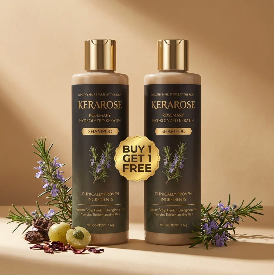 Kerarose Organic Rosemary Hair Growth Shampoo, Natural Thickening & Strengthening Shampoo with Hydrolyzed Keratin and natural extract of rosemary