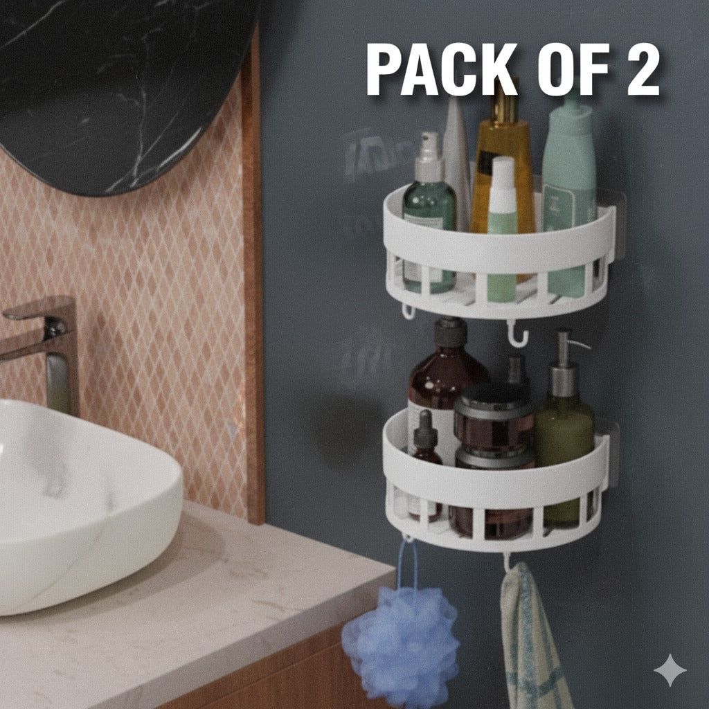 Bathroom Organizer Storage Rack Without Drilling Bathroom Accessories ( pack of 2 )