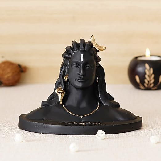 Black Resin Adiyogi Shiva Statue