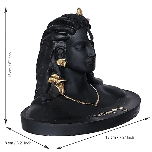 Black Resin Adiyogi Shiva Statue