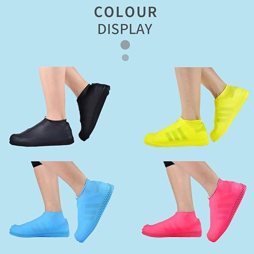 2 Pairs Reusable Shoe Covers, Anti-Slip Water Resistant Overshoes Silicone(random color)