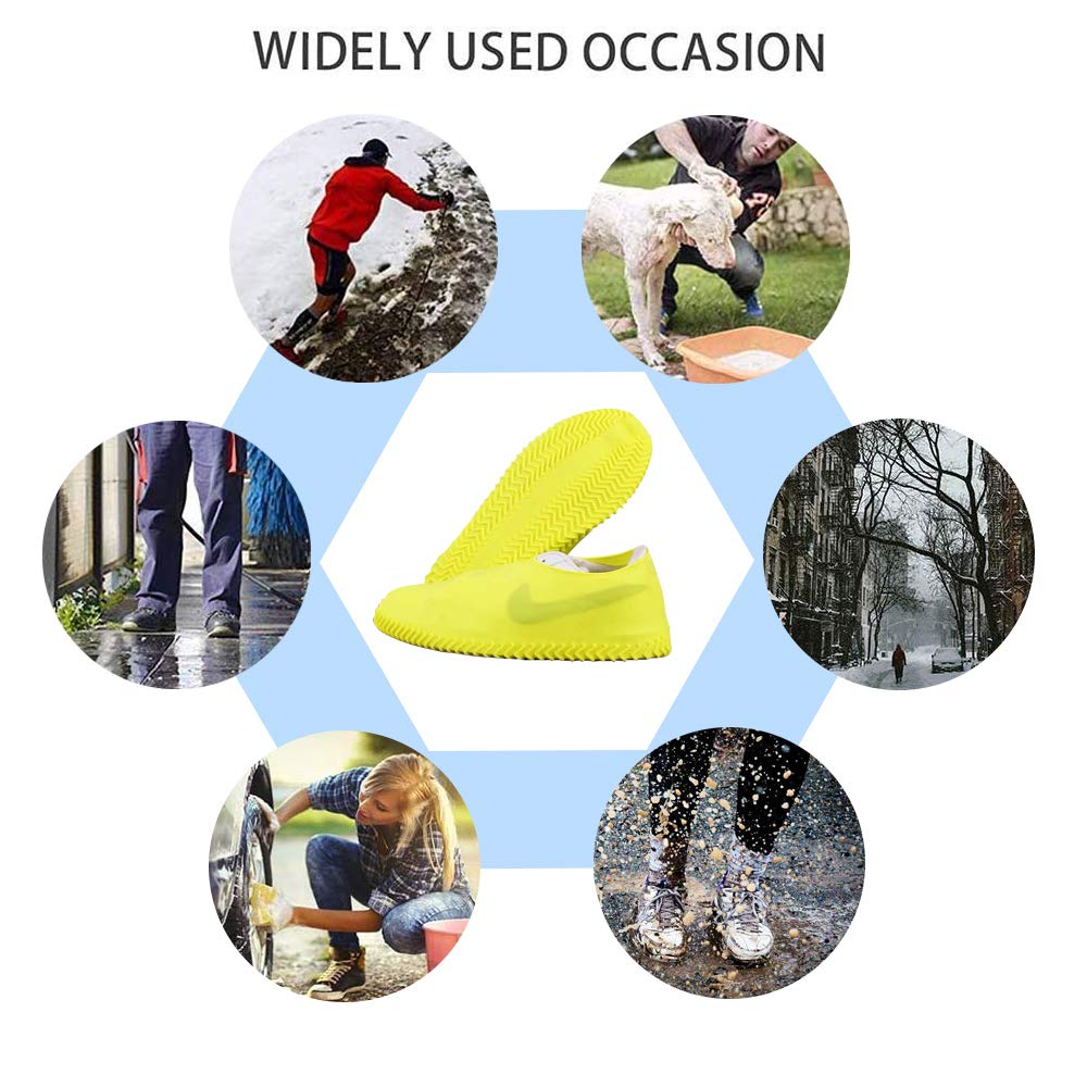 2 Pairs Reusable Shoe Covers, Anti-Slip Water Resistant Overshoes Silicone(random color)