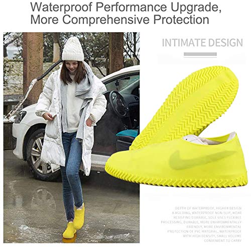 2 Pairs Reusable Shoe Covers, Anti-Slip Water Resistant Overshoes Silicone(random color)