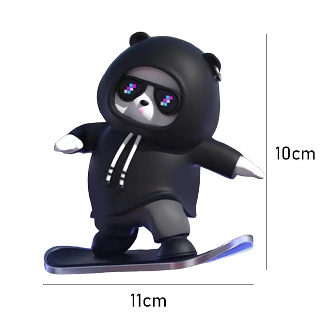Skateboarding Bear Car Ornament Moving with Driving