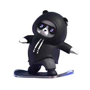 Skateboarding Bear Car Ornament Moving with Driving