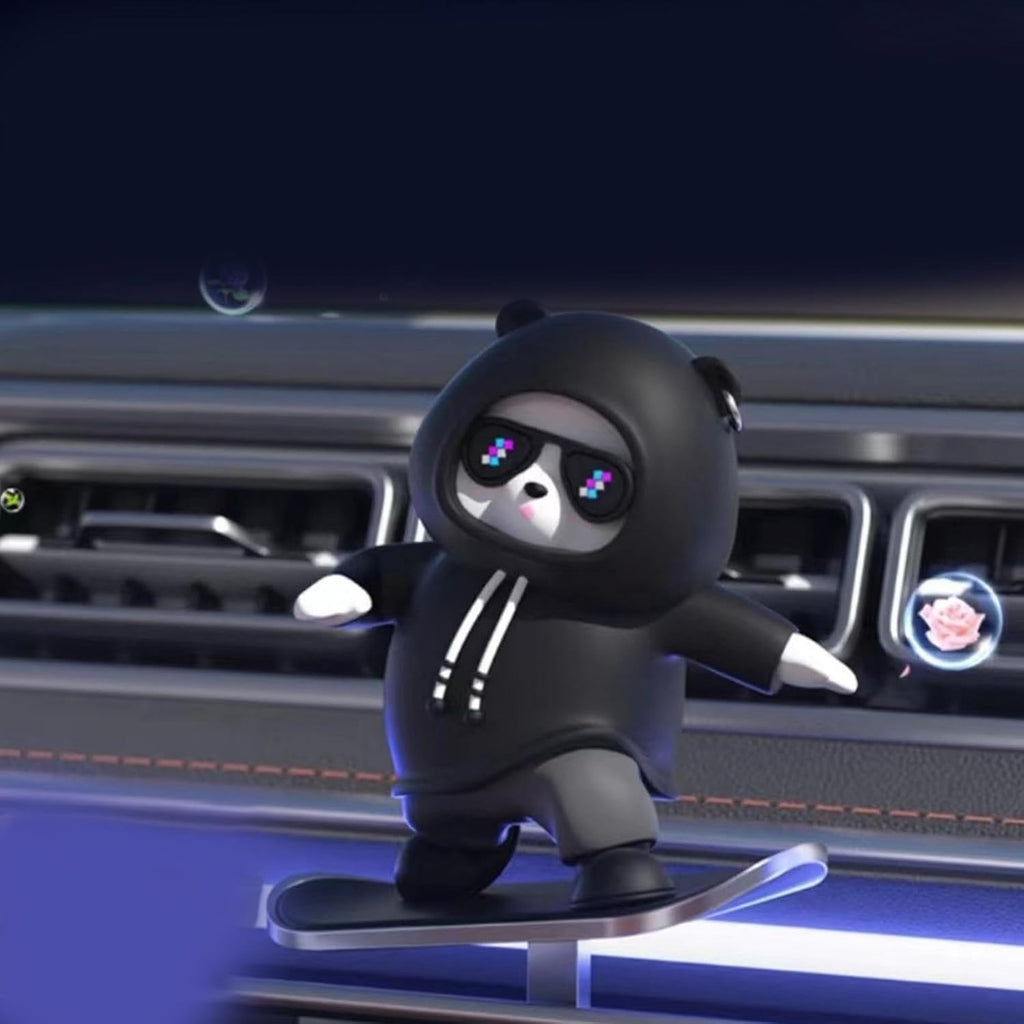 Skateboarding Bear Car Ornament Moving with Driving