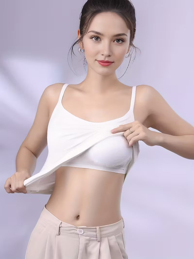 Women'S Built-In Bra Pad Cami with Adjustable Straps pack of 2(free size)