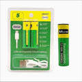 2 Pcs Type C Rechargeable AA Batteries 800mWh