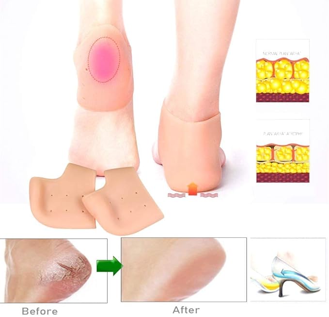 Heel Pain Relief Silicone Gel Heel Protector Socks