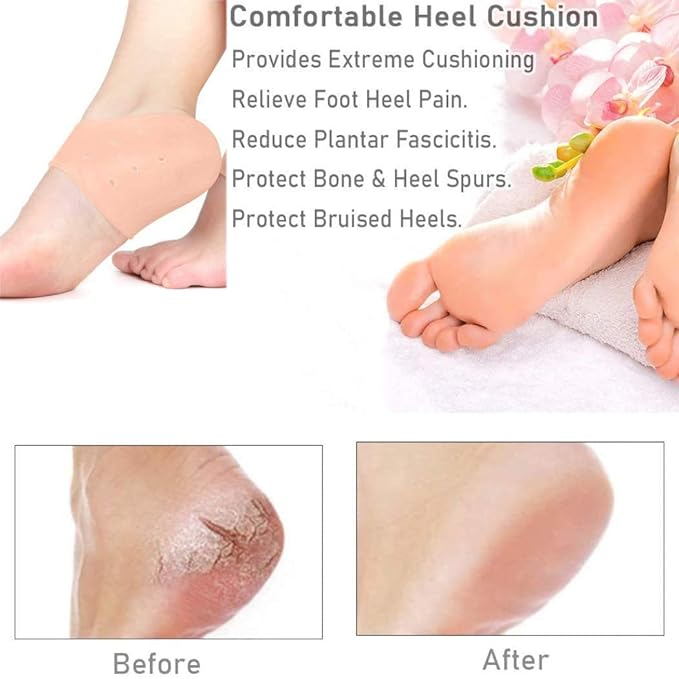 Heel Pain Relief Silicone Gel Heel Protector Socks