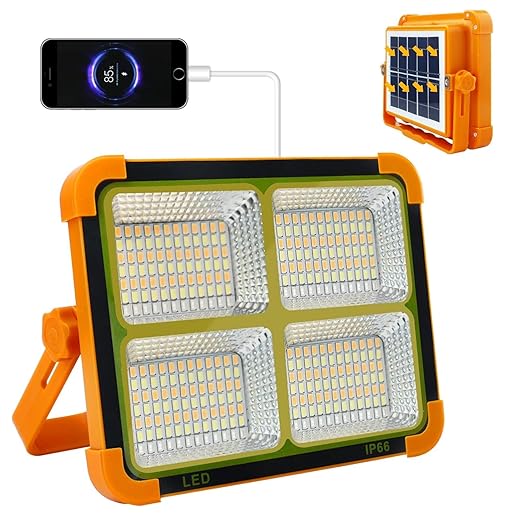 Solar Rechargeable LED Flood Light with Power Bank Function