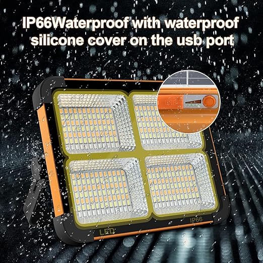 Solar Rechargeable LED Flood Light with Power Bank Function