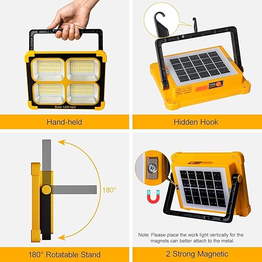 Solar Rechargeable LED Flood Light with Power Bank Function