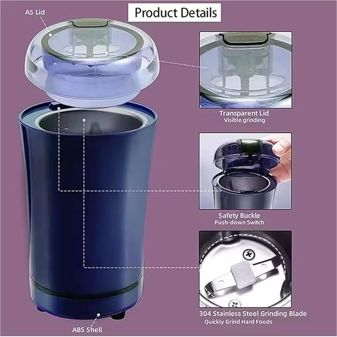 200W Stainless Steel Mixer Grinder for Masala & Herbs