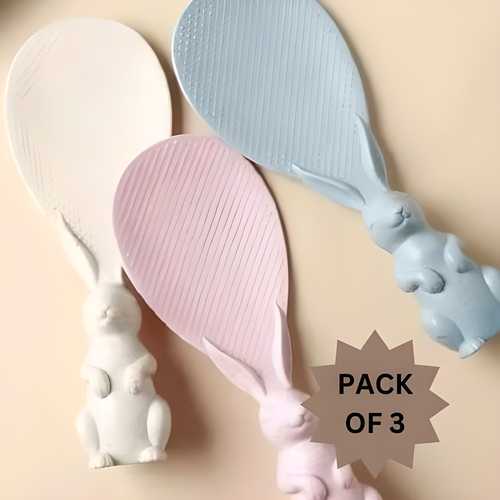 Rabbit Standing Non-Stick  Rice Spoon  in random color(pack of 3)