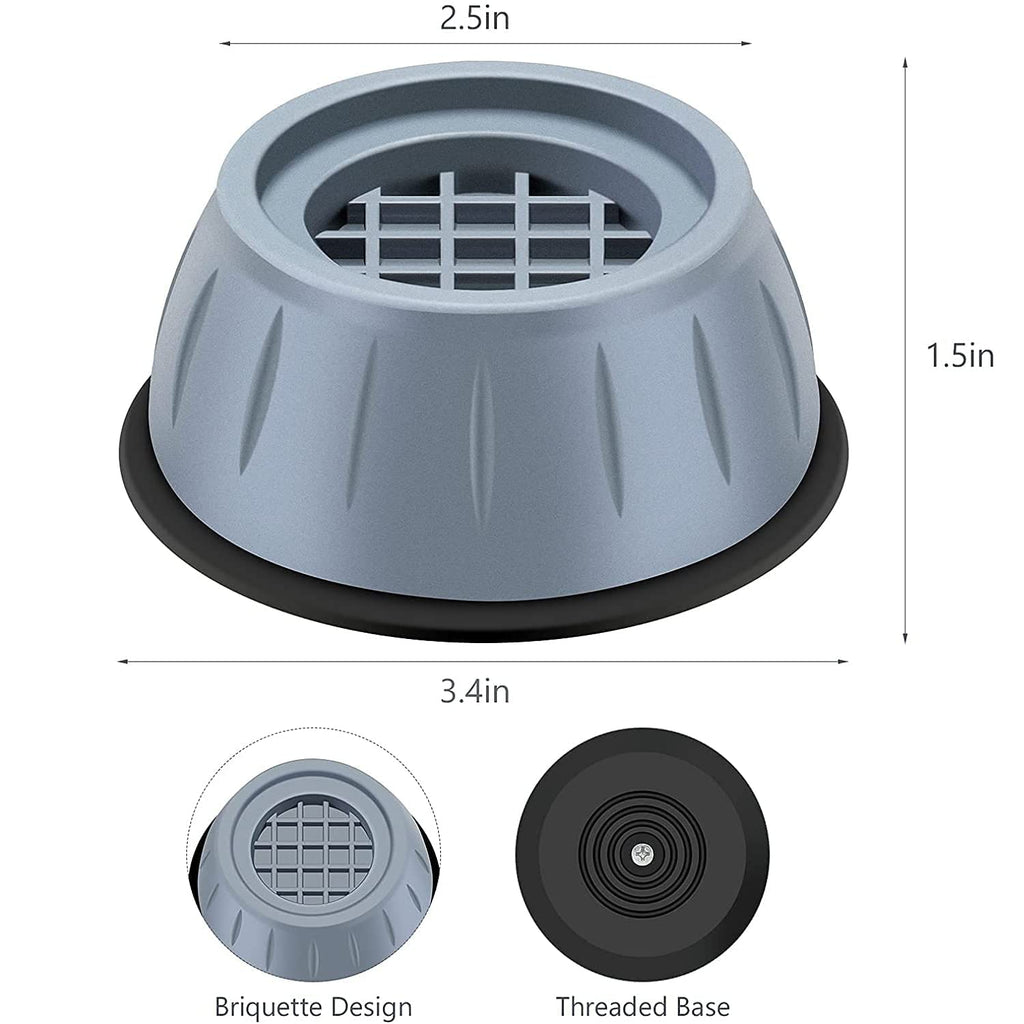 Anti-Vibration Pads for Washing Machine, Washer and Dryer Anti-Vibration Pads, Anti Walk Pads Shock Absorber for Furniture Washing Machine Feet Pads (1Set)
