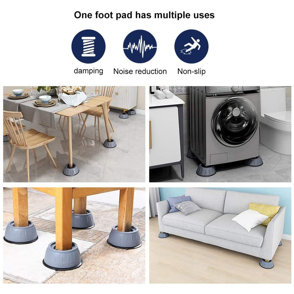 Anti-Vibration Pads for Washing Machine, Washer and Dryer Anti-Vibration Pads, Anti Walk Pads Shock Absorber for Furniture Washing Machine Feet Pads (1Set)