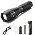 Metal Led Flashlight,Water Resistant Zoomable Torch with 5 Lighting Modes for Camping