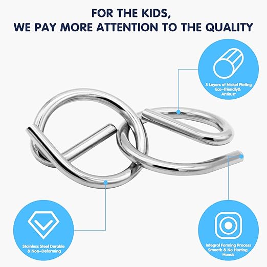 8pcs IQ Test Mind Game Toys Brain Teaser Metal Wire Puzzles Magic Trick Toy