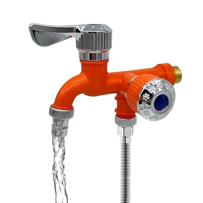 Multifunctional Water Nozzle, 2-in-1 Dual Outlet Design, Chrome-Plated Tap with Adjustable Valves (random color)
