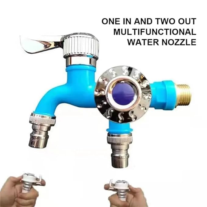 Multifunctional Water Nozzle, 2-in-1 Dual Outlet Design, Chrome-Plated Tap with Adjustable Valves (random color)