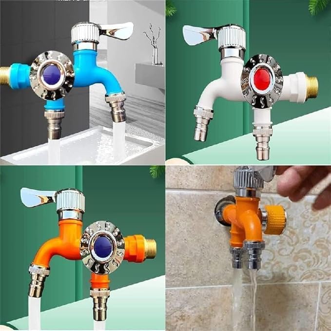Multifunctional Water Nozzle, 2-in-1 Dual Outlet Design, Chrome-Plated Tap with Adjustable Valves (random color)