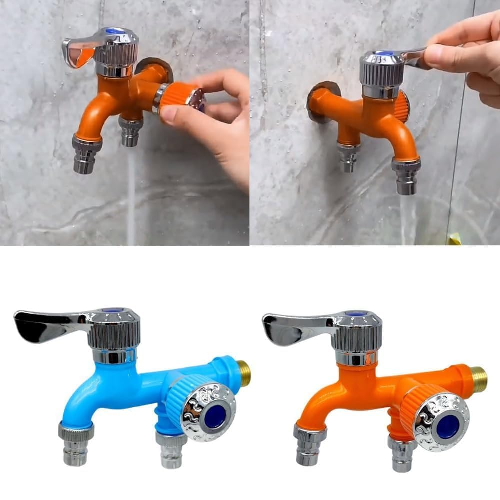 Multifunctional Water Nozzle, 2-in-1 Dual Outlet Design, Chrome-Plated Tap with Adjustable Valves (random color)