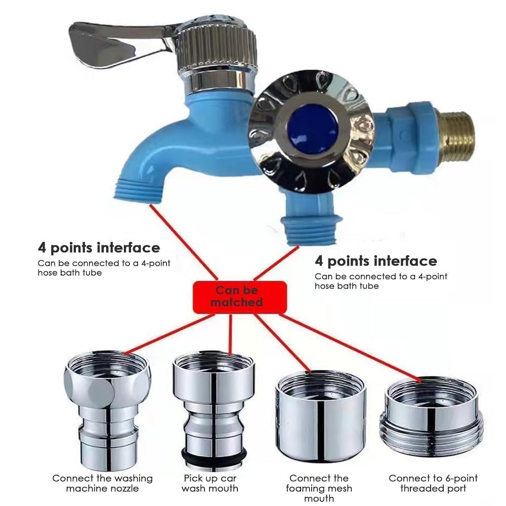 Multifunctional Water Nozzle, 2-in-1 Dual Outlet Design, Chrome-Plated Tap with Adjustable Valves (random color)