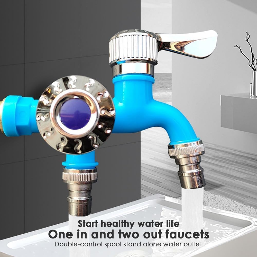 Multifunctional Water Nozzle, 2-in-1 Dual Outlet Design, Chrome-Plated Tap with Adjustable Valves (random color)